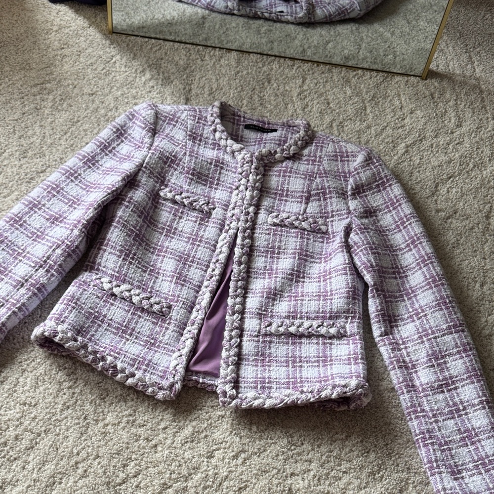 Elie Tahari Women's Purple Tweed Blazer